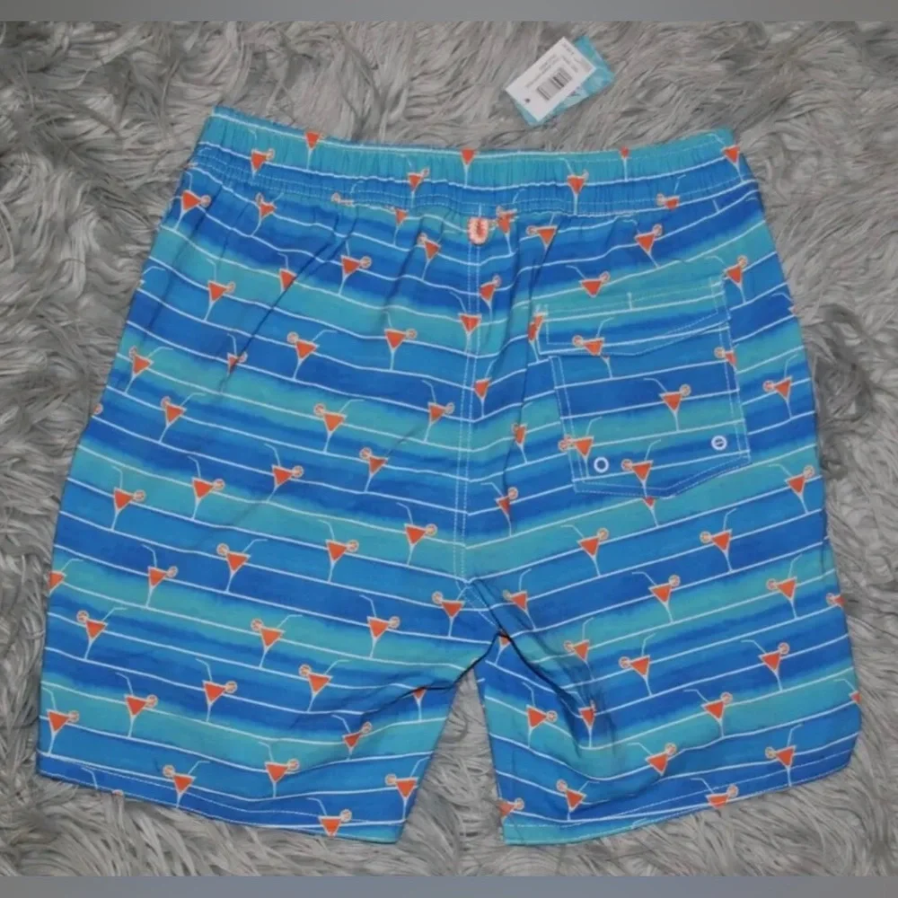 JOHNNIE-O Happy Hour Half Elastic Swim Shorts Trunks Marlin S NWT $89